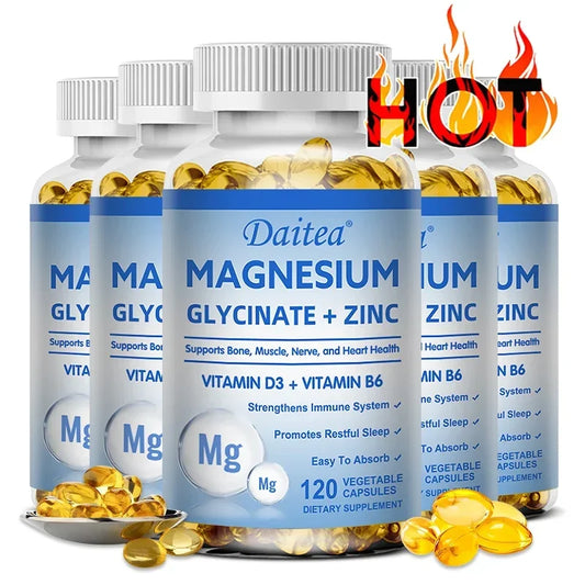 Magnesium Zinc & Vitamin D3 - Triple Supplement for Men and Women - for Sleep, Bones, Heart, Immune Support