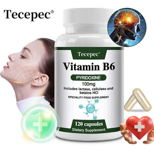 Vitamin B6 Supplements - Supports The Immune System, Nervous System, Energy Metabolism, Healthy Mood